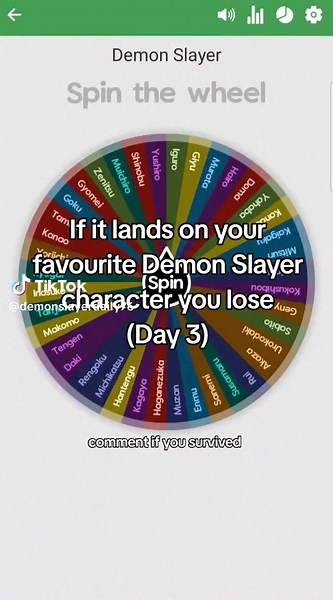 Demon Slayer spin the wheel #kimetsunoyaiba #demonslayer #animefyp
