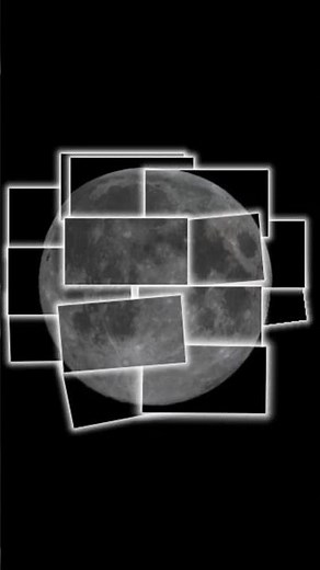 One Amazing Color Moon Mosaic from 14 Small Gray Moon Pictures #space #telescope #astro