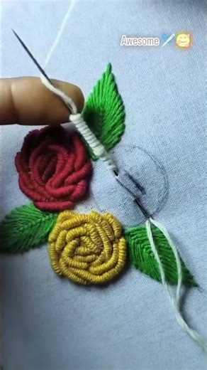 bullion Rose embroidery tutorials #needlework#handbroidery#embroidered #rosé#bullion#diy#viralshorts