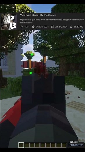 Vic's Point Blank Gun Mod Minecraft #game #minecraft #gun_mod #pointblank #tacz #shorts #mod #edit
