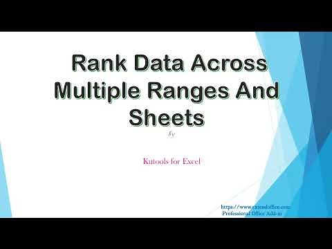 How To Quickly Rank Data Across Multiple Ranges And Sheets In Excel?