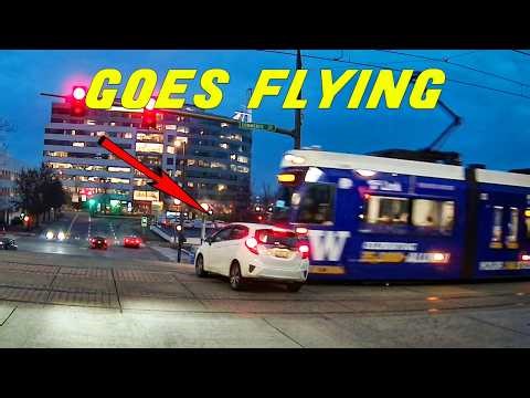 IDIOT LEARNED THE HARD WAY THEY SHOULDN'T CUT OFF A SPEEDING TRAM