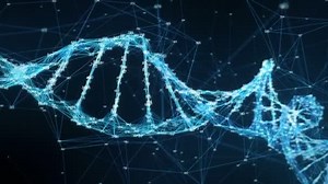 Motion Background Digital Plexus DNA molecule random digits Loop