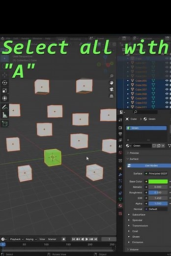 Add Material To Multiple Objects With 1 Click in Blender #blendertoday #blender3dmodel #tutorial