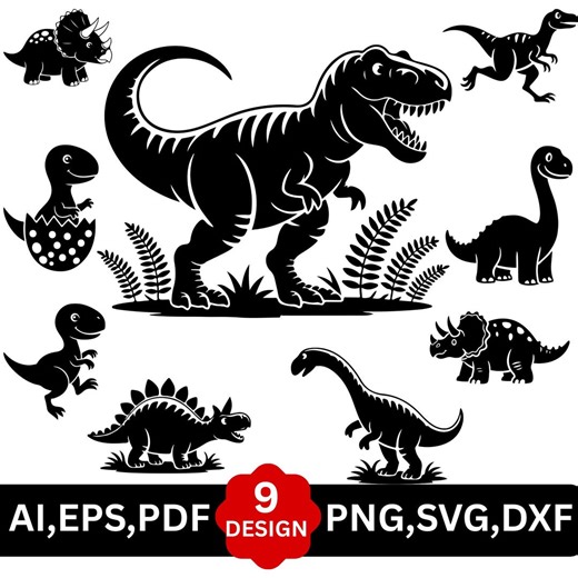 Dinosaur SVG Bundle , Dinosaur PNG Bundle, Dinosaur Clipart, Dinosaur SVG Cut Files for Cricut, Dinosaur Silhouette, Dino Svg, Trex Svg - Etsy