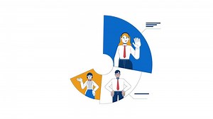 Effective workload distribution 2D animation. Allocating tasks among team members 4K motion graphic. Employees responsibilities animated characters cartoon flat concept, white background