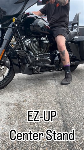 We call it the EZ-UP Center Stand because, well… it really is that easy! #fyp #ez #harleydavidson #bike #centerstand #1 | WheelDock