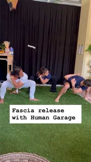 Mike Chang | Flow60 on Instagram: "Big thank you to Jason and Aisha from Human Garage who was teaching me how to do this fascia maneuver exercise to release the tension and clear blockages. Felt great afterwards! Was a bit light headed afterwards so if you try it and feel the same, just walk it off and the lightness will go away after a minute or so."
