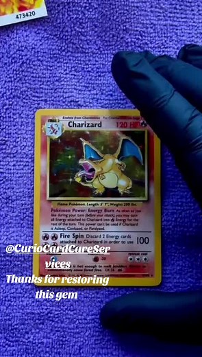 Charizard Base Set Restoration by @Curio Card Care Services #pokemoncommunity #pokemoncards #pokemontiktok #pokemon #charizard