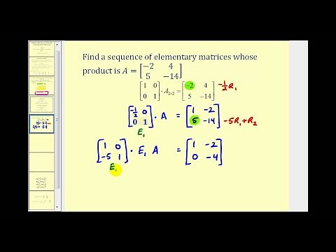 Writing a matrix as a product of elementary matrices