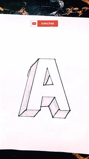 😱 Easy 3D Letter A Drawing Tutorial 🔥 | Amazing Alphabet Art #shorts