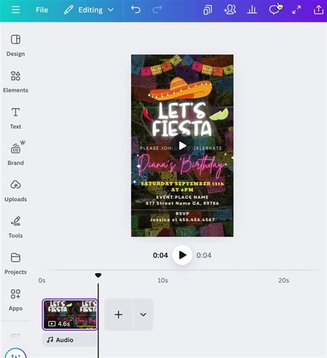 Animated Let's Fiesta Invitation: Mexican Birthday Party, Editable Digital Template (1080 X 1920 Px) - Etsy