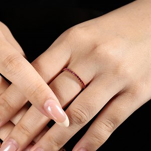 Eternity Ruby Ring, Pigeon Blood Red Ruby, 18k Solid Gold Ring, Anniversary Gift, Simple Ruby Ring, Statement Ring for Her, Gift for Women - Etsy