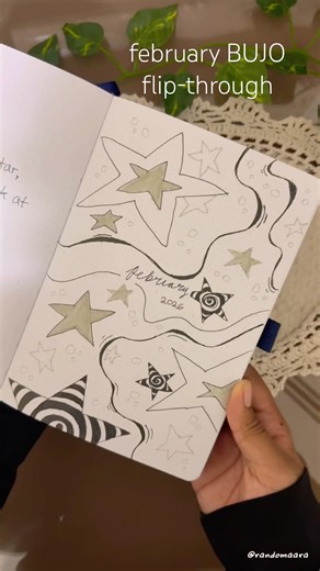 february 2026 bullet journal setup || flip-through ⚫️⚪️