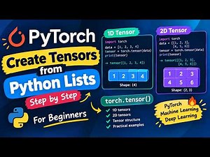 Creating Tensors from Python Lists - 1D & 2D Tensors in PyTorch - PyTorch for Be