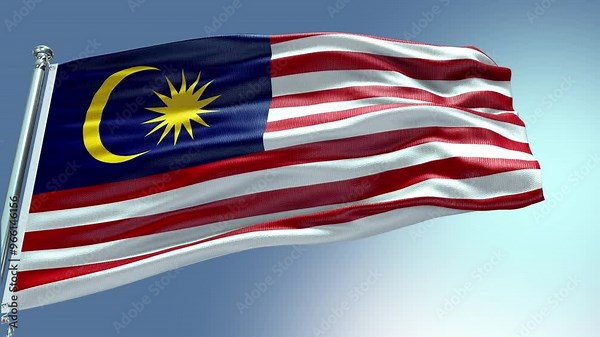 4k render Malaysia Flag video waving in wind Malaysia Flag Wave Loop waving in wind Realistic Malaysia Flag background Malaysia Flag Looping Closeup 1080p Furender 4k animation