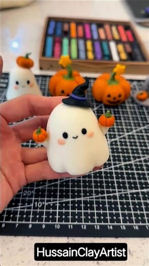 Create Adorable Ghost Clay Art: Step-by-Step Tutorial #shorts #viral #ghost #clayart