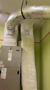 We were called in to help with an old, run-down, 5 ton heat pump unit that was struggling to keep up with the demands of our customers activity center. Luckily, we came prepared with our top-quality Carrier products. We installed a brand new 5 ton Carrier heat pump, built a new metal return box, and even raised the entire unit off the floor by 3 inches with a custom stand. Plus, we reconfigured a section of metal ductwork, added new flex ductwork, and installed a new thermostat. Now, customers c