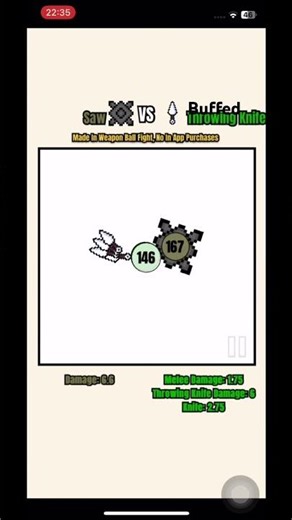 Saw VS Throwing Knife #games #weaponball #gameplay