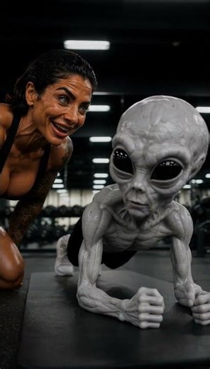 Le enseñé a hacer planchas a un extraterrestre 👽💪 #Shorts