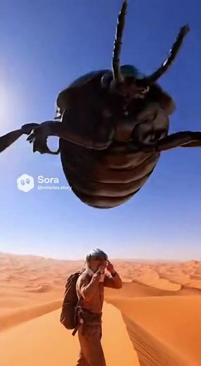Colossal Desert Scarab Flyover: Hyper-Realistic Giant Insect Encounter #giantbug #cinematic