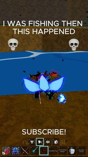 I was fishing in Blox Fruits then this happened💀 #bloxfruits