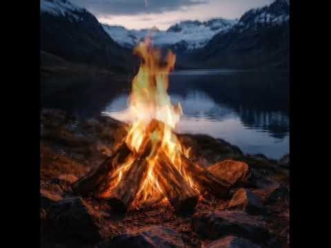 Screensaver log fire Iceland