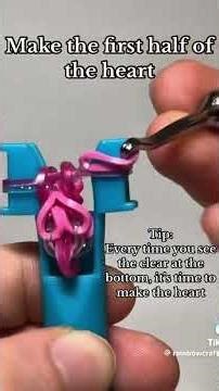 Mini Heart Bracelet Tutorial with loom bands 🩷 #viral #loom #bracelet #diy