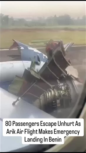 NORTHERN MAGAZINE on Instagram: "80 Passengers Escape Unhurt As Arik Air Flight Makes Emergency Landing In Benin All 80 passengers aboard an Arik Air Boeing 737-700 plane from Lagos en route Port Harcourt on Wednesday escaped unhurt after the aircraft made an emergency diversion to Benin Airport following a reported engine incident. According to him, the aircraft was descending into Port Harcourt when the operating crew heard a loud bang from the left engine, prompting them to take precautionary