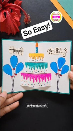 Easy Birthday Card | Birthday Pop-up Card #shorts #diy #birthday