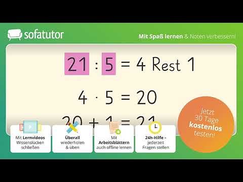 Teilen – Dividieren mit Rest einfach erklärt – Mathematik 3. & 4. Klasse