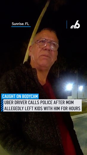 'Come pick up your kids!' An Uber driver called the police to report that a woman left her children in the car for more than two hours. Body camera footage shows the children inside the car while the driver explains what happened. Full story: http://on.nbc6.com/L1XvzZM #uber #sunrise #mother #florida | NBC 6