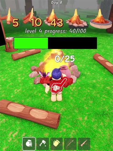 Wood Vs Camp fire #99nightsintheforest #99nights #roblox #shorts #usa