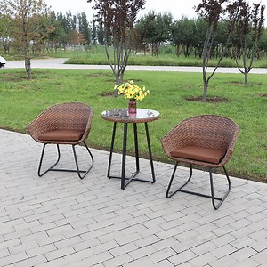 [Hot Item] PE Rattan Wicker Aluminum Frame Cheap Garden Restaurant Hotel Park Chair with Table