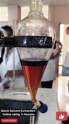 Batch solvent extraction techniques, Iodine extraction in hexane #chemistrypage