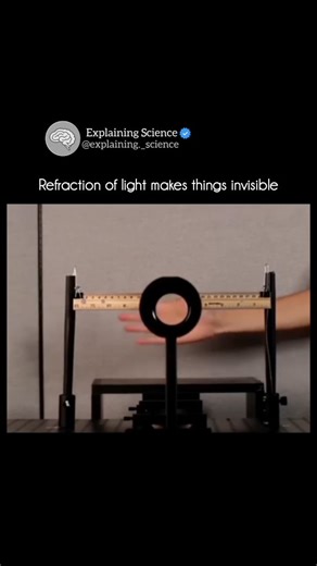@explaining._science on Instagram: "Refraction of light can make things appear invisible by bending light around them, so your eyes don’t see the object directly — only what’s behind it. Here’s how it works 👇 1. Refraction happens when light passes from one medium to another (like air to water or glass) and changes speed and direction. 2. If an object is made of a material that bends (refracts) light just right, light travels around it instead of bouncing off it. 3. Your eyes then receiv