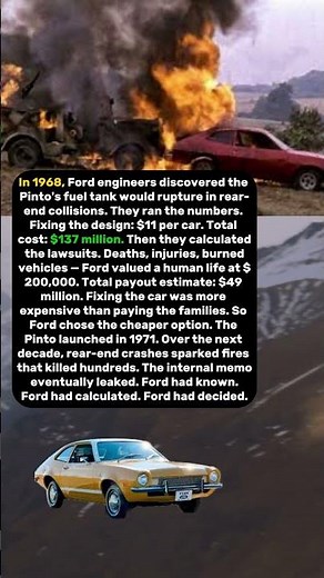 Ford Knew the Pinto Would Kill People. They Did the Math and Chose Profit.