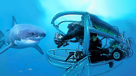 Up close with great white sharks