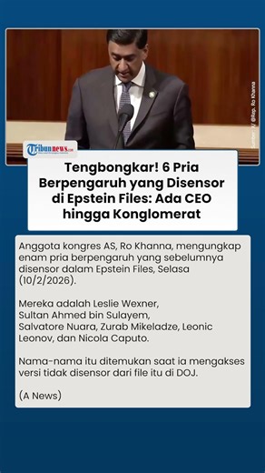 6 Sosok Berpengaruh yang Disensor di Epstein Files Terbongkar, Departemen Kehakiman AS Dikecam