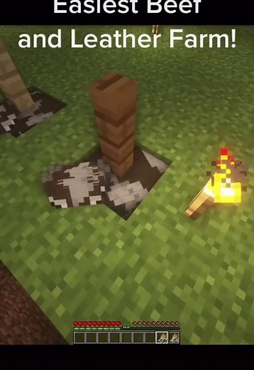 Effortless Beef and Leather Farm in Minecraft