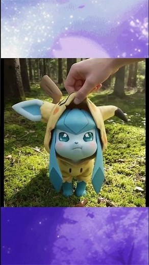 Glaceon in a Mimikyu Hoodie is adorable #shorts #pokemon #glaceon