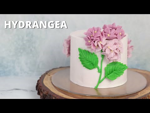 How to make a 3D Buttercream Hydrangea cake [ Cake Decorating For Beginners ]