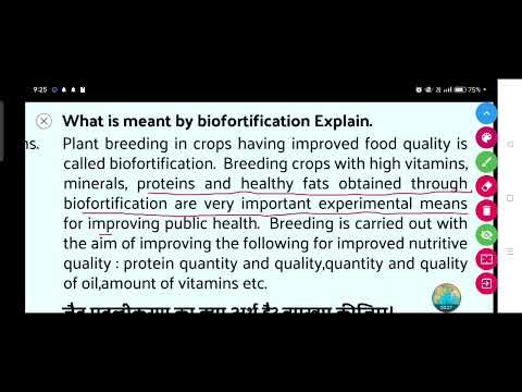 What is meant by biofortification Explain.