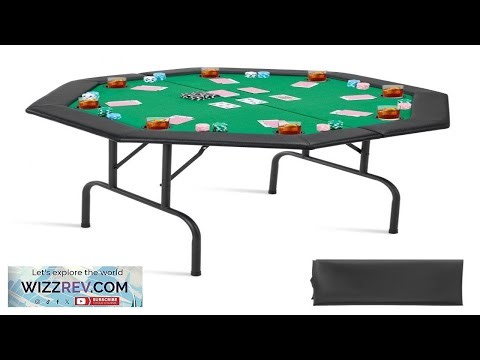 VEVOR Foldable Poker Table 8 Player 48 in Folding Casino Leisure Table