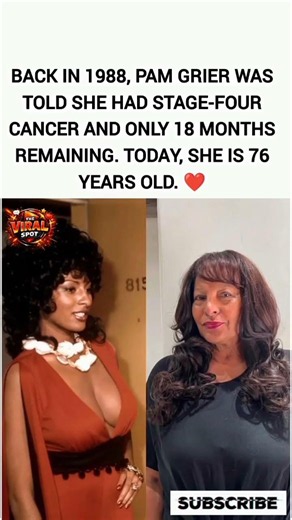 PAM GRIER DEFIED THE ODDS: STAGE 4 CANCER DIAGNOSIS AT 44, STILL STANDING STRONG AT 76! ❤️🙏#PamGrier