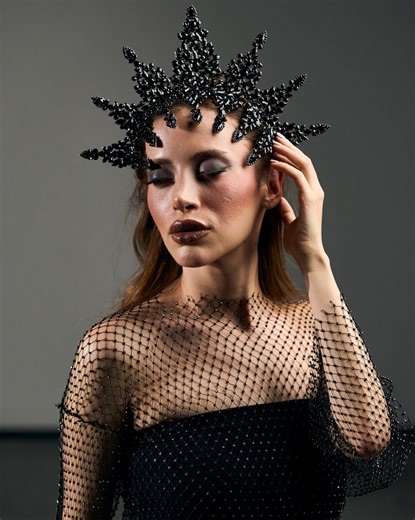 Gothic Black Halo, Black Headpiece for Festivals and Party - Etsy