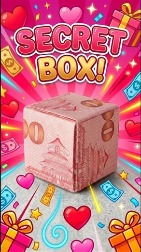 Secret Treasure Box! 🎁 Money Origami 🤫 #Shorts #MoneyOrigami #TreasureBox