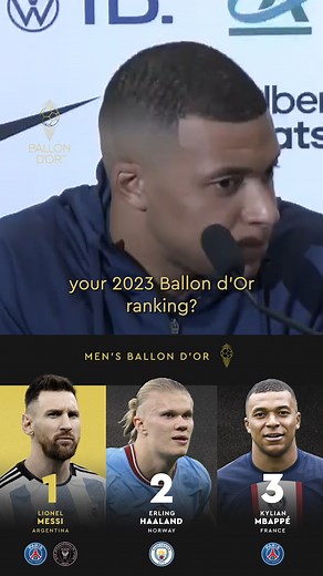 726K views · 18K reactions |  Kylian Mbappé: "Lionel Messi deserves the 2023 Ballon d'Or" #ballondor #kylianmbappe #mbappe #lionelmessi #messi | Ballon d'Or | Facebook