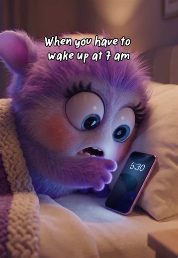 when you have to wake up at 7am, alarm at 3:55, 4:20, 5:30, 6:15, 7:00... and then it's 10:27 😭 Tag someone who's never once woken up on their first alarm. #Calmlings #SnoozeButton #Relatable #FunnyAnimation #morningstruggle