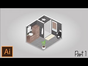 How To Make a Modern 3D Bathroom In Adobe Illustrator! [Part 1]